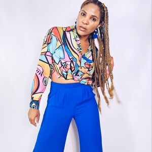 Colorful Crop Blouse